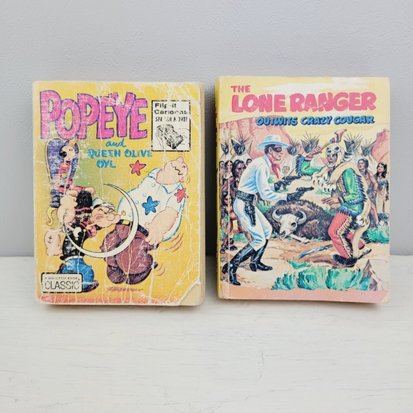 Little Big Books 1960s Lassie PopEye Thr Lone Ranger - Picture 7 of 16
